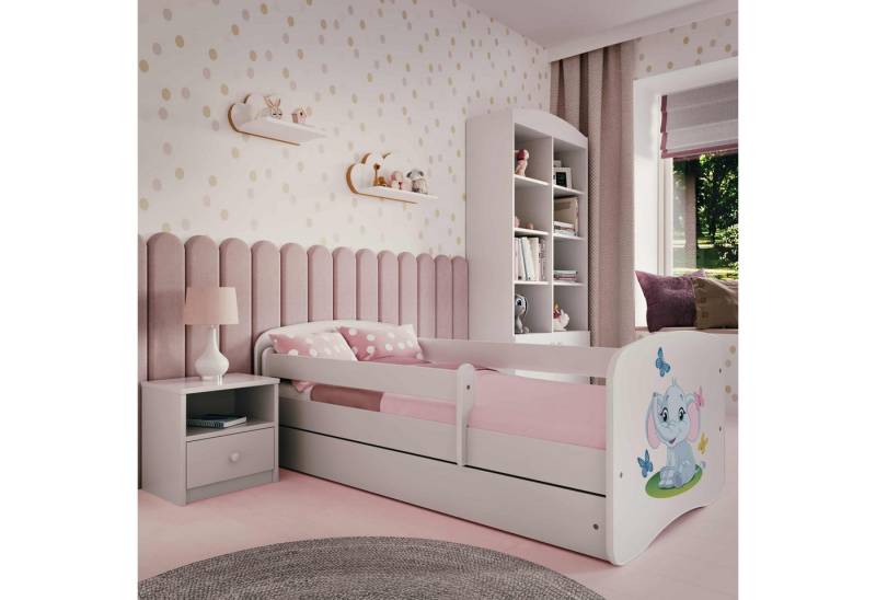 Raumhirsch Furniture Kinderbett 70x140, 80x160, 80x180 cm - Komplettset mit Matratze & Schublade (Bett für Mädchen, Einzelbett Kinder 2–12, mit Rausfallschutz & Lattenrost), verschiedene Farben & Designs von Raumhirsch Furniture