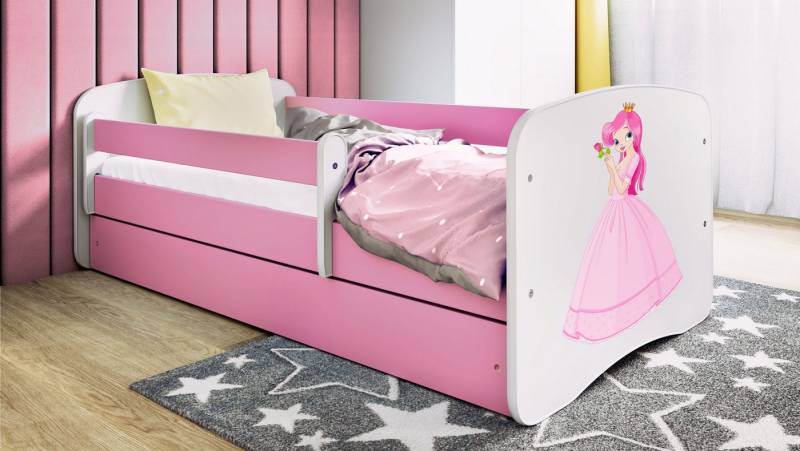 Raumhirsch Furniture Kinderbett 70x140, 80x160, 80x180 cm - Komplettset mit Matratze & Schublade (Bett für Mädchen, Einzelbett Kinder 2–12, mit Rausfallschutz & Lattenrost), verschiedene Farben & Designs von Raumhirsch Furniture