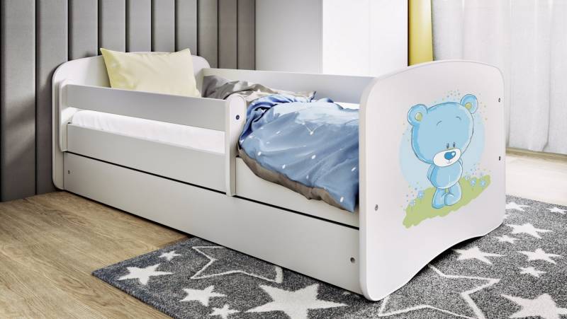 Raumhirsch Furniture Kinderbett 70x140, 80x160, 80x180 cm - Komplettset mit Matratze & Schublade (Bett für Mädchen, Einzelbett Kinder 2–12, mit Rausfallschutz & Lattenrost), verschiedene Farben & Designs von Raumhirsch Furniture