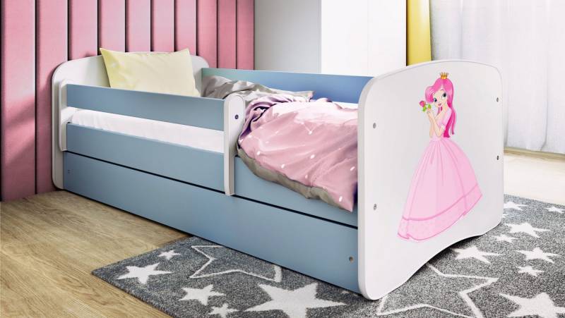 Raumhirsch Furniture Kinderbett 70x140, 80x160, 80x180 cm - Komplettset mit Matratze & Schublade (Bett für Mädchen, Einzelbett Kinder 2–12, mit Rausfallschutz & Lattenrost), verschiedene Farben & Designs von Raumhirsch Furniture
