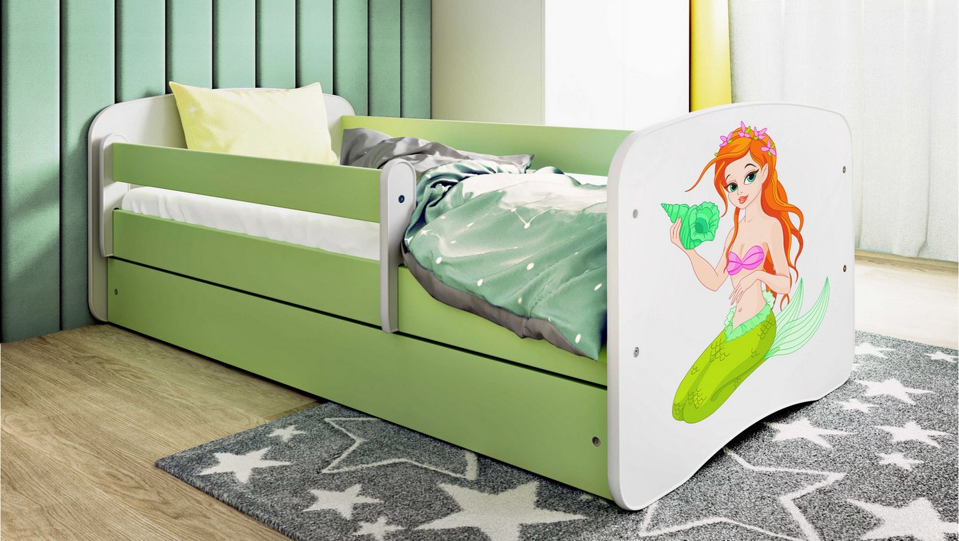 Raumhirsch Furniture Kinderbett 70x140, 80x160, 80x180 cm - Komplettset mit Matratze & Schublade (Bett für Mädchen, Einzelbett Kinder 2–12, mit Rausfallschutz & Lattenrost), verschiedene Farben & Designs von Raumhirsch Furniture