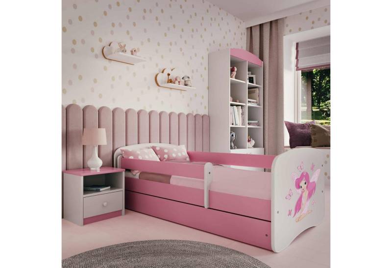 Raumhirsch Furniture Kinderbett 70x140, 80x160, 80x180 cm - Komplettset mit Matratze & Schublade (Bett für Mädchen, Einzelbett Kinder 2–12, mit Rausfallschutz & Lattenrost), verschiedene Farben & Designs von Raumhirsch Furniture