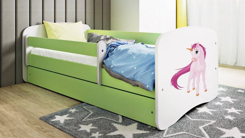 Raumhirsch Furniture Kinderbett 70x140, 80x160, 80x180 cm - Komplettset mit Matratze & Schublade (Bett für Mädchen, Einzelbett Kinder 2–12, mit Rausfallschutz & Lattenrost), verschiedene Farben & Designs von Raumhirsch Furniture