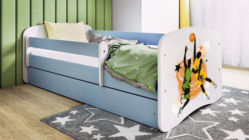 Raumhirsch Furniture Kinderbett 70x140, 80x160, 80x180 cm - Komplettset mit Matratze & Schublade (Bett für Jungs, Einzelbett für Kinder 2–12 Jahre mit Rausfallschutz), verschiedene Farben & Designs von Raumhirsch Furniture