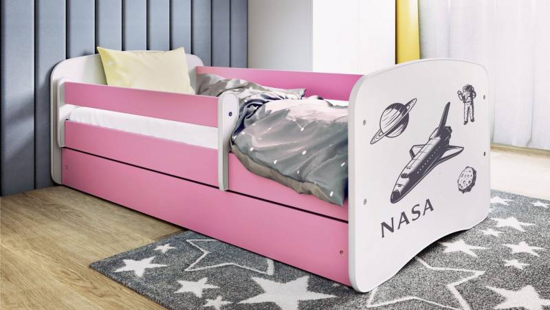 Raumhirsch Furniture Kinderbett 70x140, 80x160, 80x180 cm - Komplettset mit Matratze & Schublade (Bett für Jungs, Einzelbett für Kinder 2–12 Jahre mit Rausfallschutz), verschiedene Farben & Designs von Raumhirsch Furniture