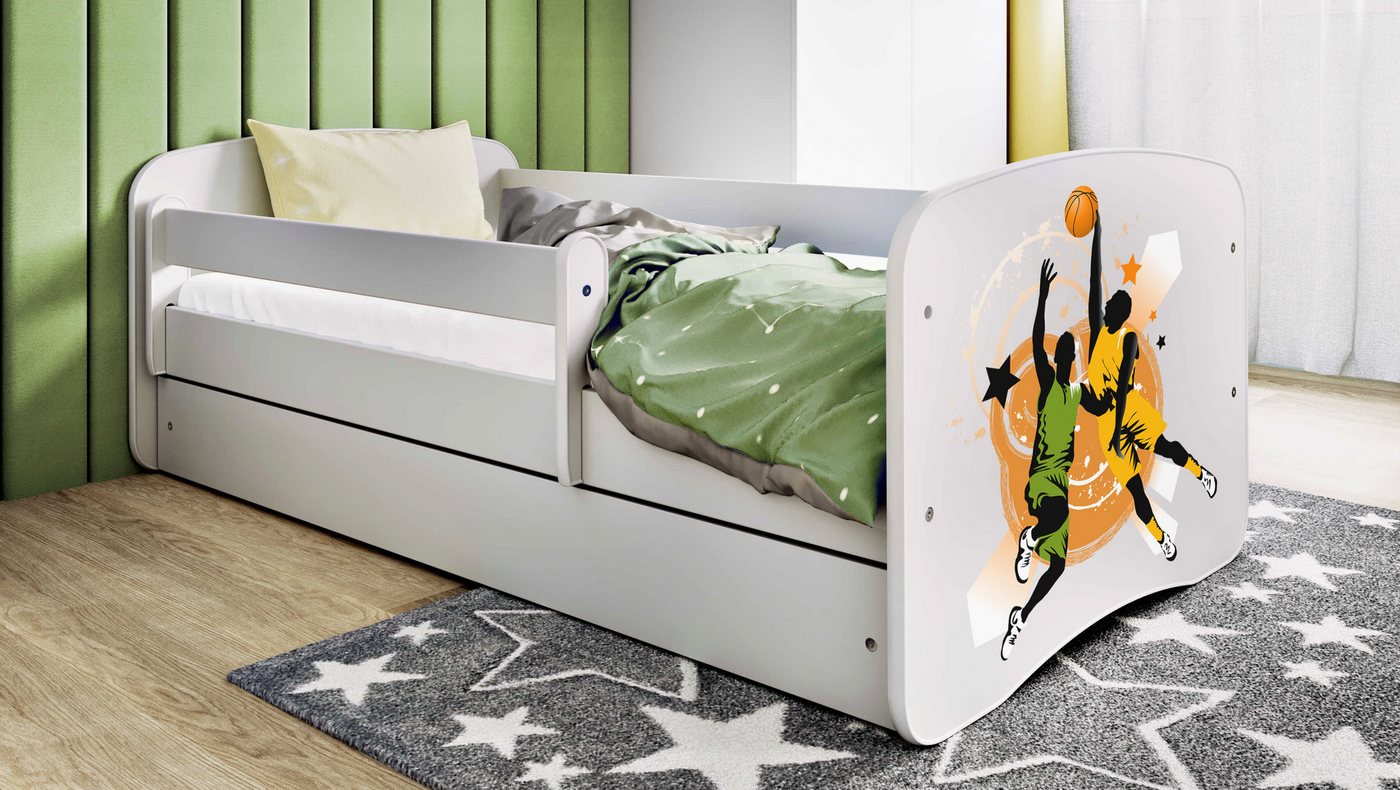 Raumhirsch Furniture Kinderbett 70x140, 80x160, 80x180 cm - Komplettset mit Matratze & Schublade (Bett für Jungs, Einzelbett für Kinder 2–12 Jahre mit Rausfallschutz), verschiedene Farben & Designs von Raumhirsch Furniture