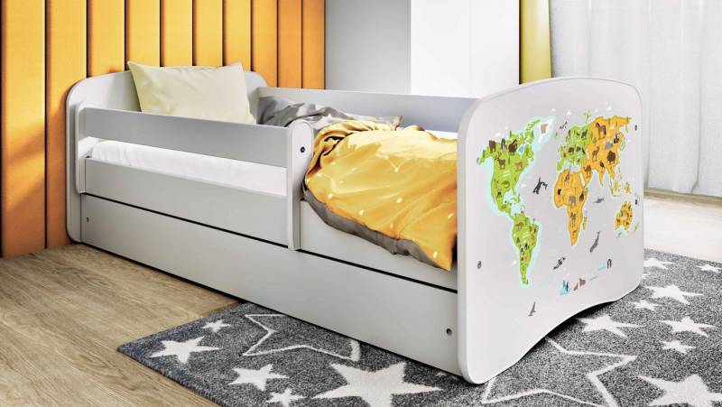 Raumhirsch Furniture Kinderbett 70x140, 80x160, 80x180 cm - Komplettset mit Matratze & Schublade (Bett für Jungs, Einzelbett für Kinder 2–12 Jahre mit Rausfallschutz), verschiedene Farben & Designs von Raumhirsch Furniture