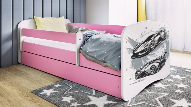 Raumhirsch Furniture Kinderbett 70x140, 80x160, 80x180 cm - Komplettset mit Matratze & Schublade (Bett für Jungs, Einzelbett für Kinder 2–12 Jahre mit Rausfallschutz), verschiedene Farben & Designs von Raumhirsch Furniture