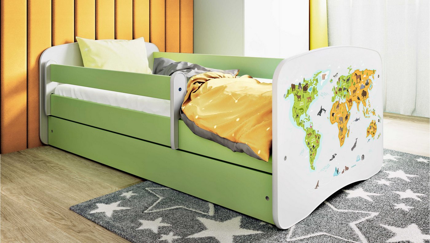 Raumhirsch Furniture Kinderbett 70x140, 80x160, 80x180 cm - Komplettset mit Matratze & Schublade (Bett für Jungs, Einzelbett für Kinder 2–12 Jahre mit Rausfallschutz), verschiedene Farben & Designs von Raumhirsch Furniture