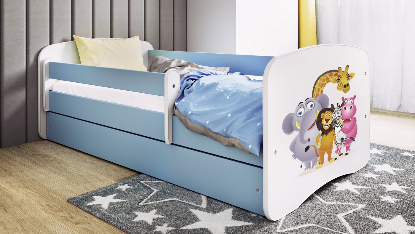Raumhirsch Furniture Kinderbett 70x140, 80x160, 80x180 cm - Komplettset mit Matratze & Schublade (Bett für Mädchen, Einzelbett für Kinder von 2-12 Jahren, Rausfallschutz und Lattenrost), verschiedene Farben & Designs von Raumhirsch Furniture