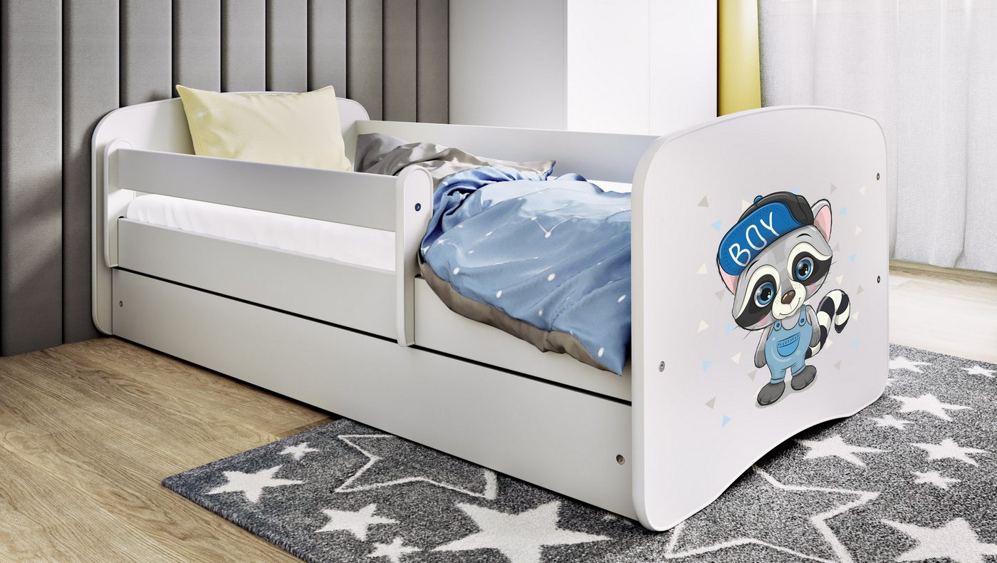 Raumhirsch Furniture Kinderbett 70x140, 80x160, 80x180 cm - Komplettset mit Matratze & Schublade (Bett für Mädchen, Einzelbett für Kinder von 2-12 Jahren, Rausfallschutz und Lattenrost), verschiedene Farben & Designs von Raumhirsch Furniture