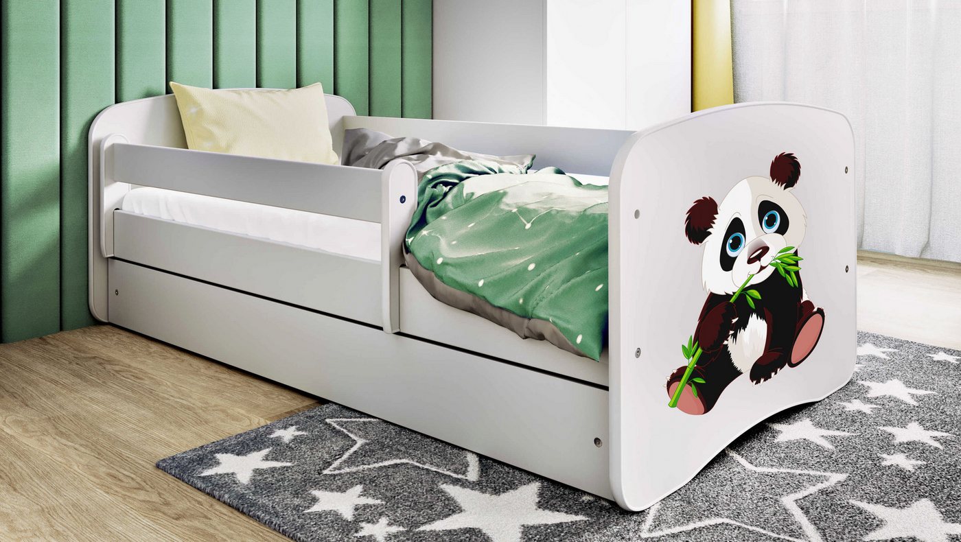 Raumhirsch Furniture Kinderbett 70x140, 80x160, 80x180 cm - Komplettset mit Matratze & Schublade (Bett für Mädchen, Einzelbett für Kinder von 2-12 Jahren, Rausfallschutz und Lattenrost), verschiedene Farben & Designs von Raumhirsch Furniture