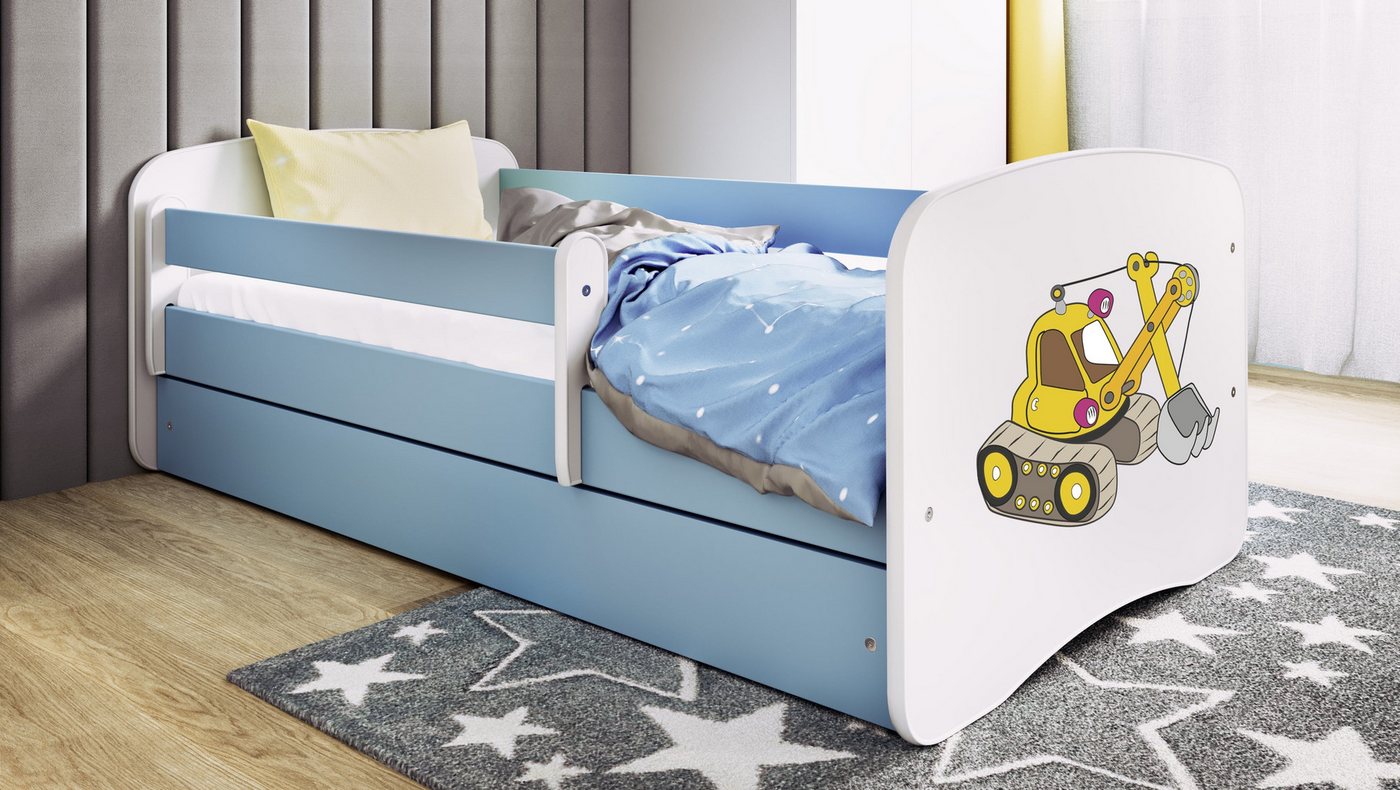 Raumhirsch Furniture Kinderbett 70x140, 80x160, 80x180 cm - Komplettset mit Matratze & Schublade (Bett für Mädchen, Einzelbett für Kinder von 2-12 Jahren, Rausfallschutz und Lattenrost), verschiedene Farben & Designs von Raumhirsch Furniture