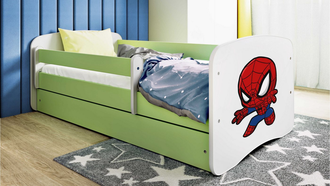Raumhirsch Furniture Kinderbett 70x140, 80x160, 80x180 cm - Komplettset mit Matratze & Schublade (Bett für Mädchen, Einzelbett für Kinder von 2-12 Jahren, Rausfallschutz und Lattenrost), verschiedene Farben & Designs von Raumhirsch Furniture