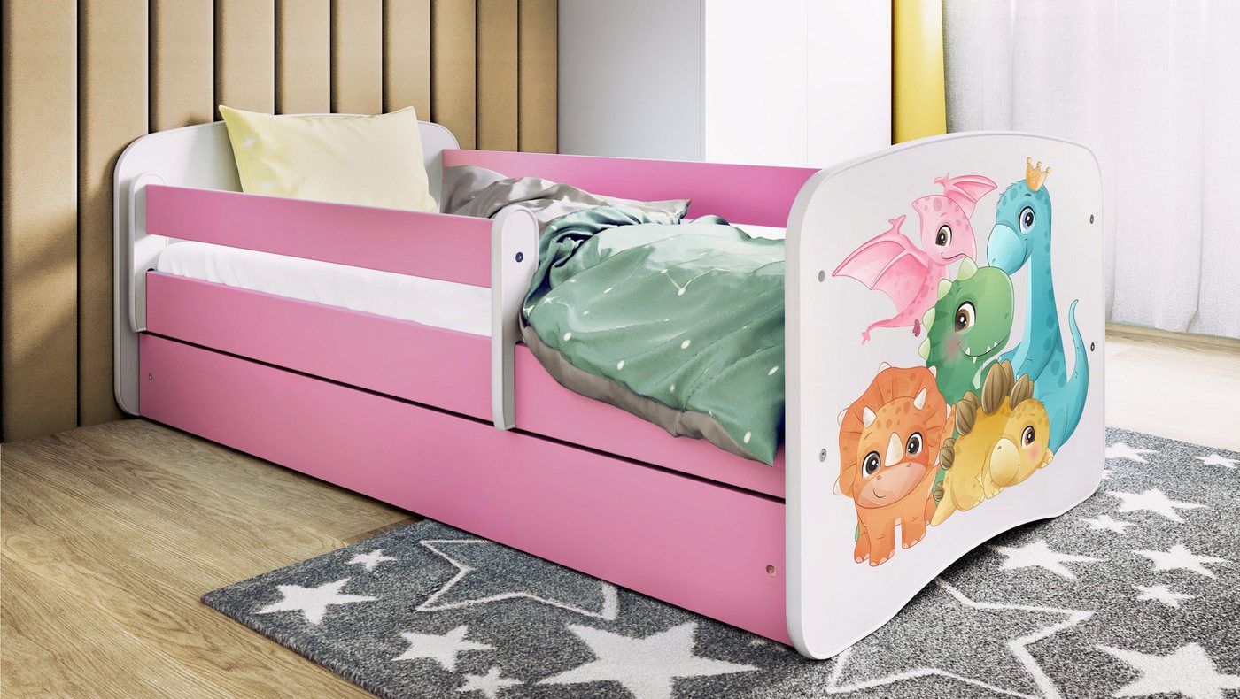 Raumhirsch Furniture Kinderbett 70x140, 80x160, 80x180 cm - Komplettset mit Schublade (Bett für Mädchen, Einzelbett Kinder 2–12, mit Rausfallschutz & Lattenrost), verschiedene Farben & Designs von Raumhirsch Furniture