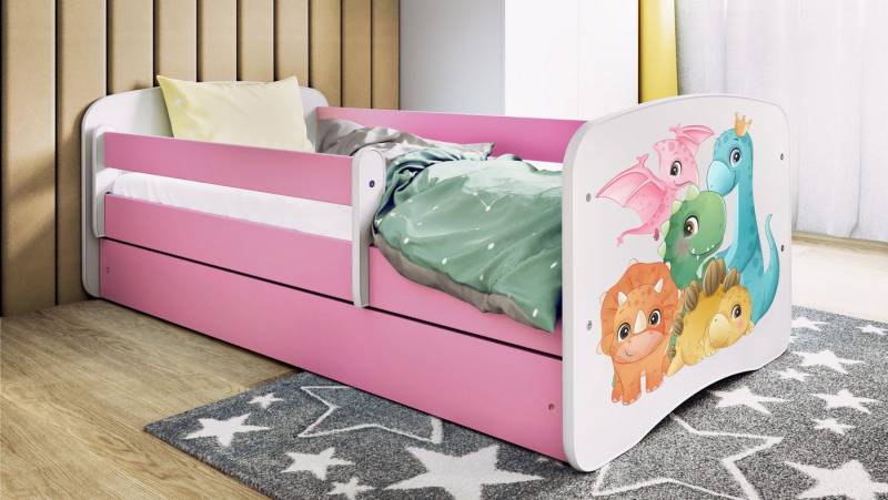 Raumhirsch Furniture Kinderbett 70x140, 80x160, 80x180 cm - Komplettset mit Schublade (Bett für Mädchen, Einzelbett Kinder 2–12, mit Rausfallschutz & Lattenrost), verschiedene Farben & Designs von Raumhirsch Furniture