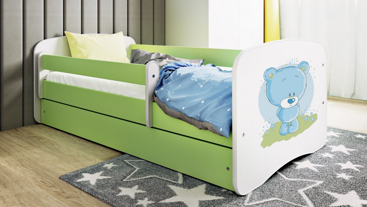 Raumhirsch Furniture Kinderbett 70x140, 80x160, 80x180 cm - Komplettset mit Schublade (Bett für Mädchen, Einzelbett Kinder 2–12, mit Rausfallschutz & Lattenrost), verschiedene Farben & Designs von Raumhirsch Furniture