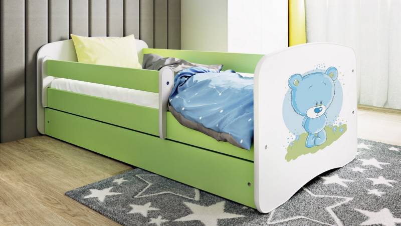 Raumhirsch Furniture Kinderbett 70x140, 80x160, 80x180 cm - Komplettset mit Schublade (Bett für Mädchen, Einzelbett Kinder 2–12, mit Rausfallschutz & Lattenrost), verschiedene Farben & Designs von Raumhirsch Furniture