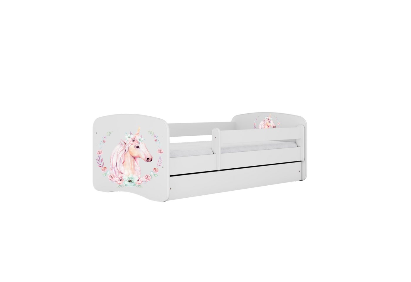 Raumhirsch Furniture Kinderbett 70x140, 80x160, 80x180 cm - Komplettset mit Schublade (Bett für Mädchen, Einzelbett Kinder 2–12, mit Rausfallschutz & Lattenrost), verschiedene Farben & Designs von Raumhirsch Furniture