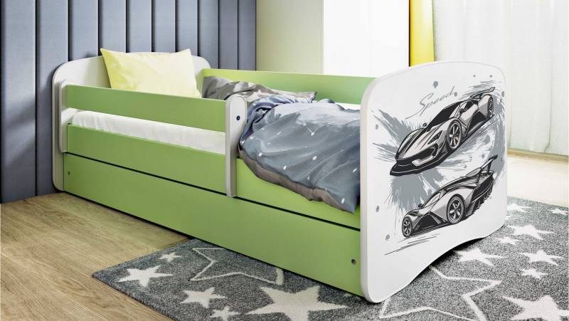 Raumhirsch Furniture Kinderbett 70x140, 80x160, 80x180 cm - Komplettset mit Schublade (Bett für Jungs, Einzelbett für Kinder 2–12 Jahre mit Rausfallschutz), verschiedene Farben & Designs von Raumhirsch Furniture