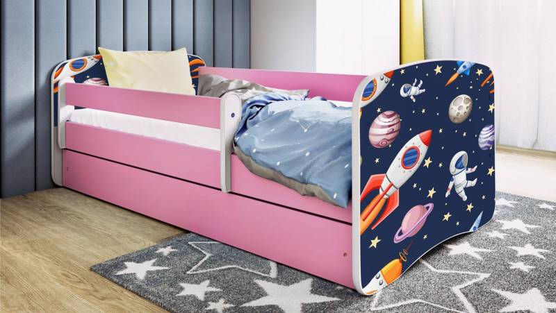 Raumhirsch Furniture Kinderbett 70x140, 80x160, 80x180 cm - Komplettset mit Schublade (Bett für Jungs, Einzelbett für Kinder 2–12 Jahre mit Rausfallschutz), verschiedene Farben & Designs von Raumhirsch Furniture