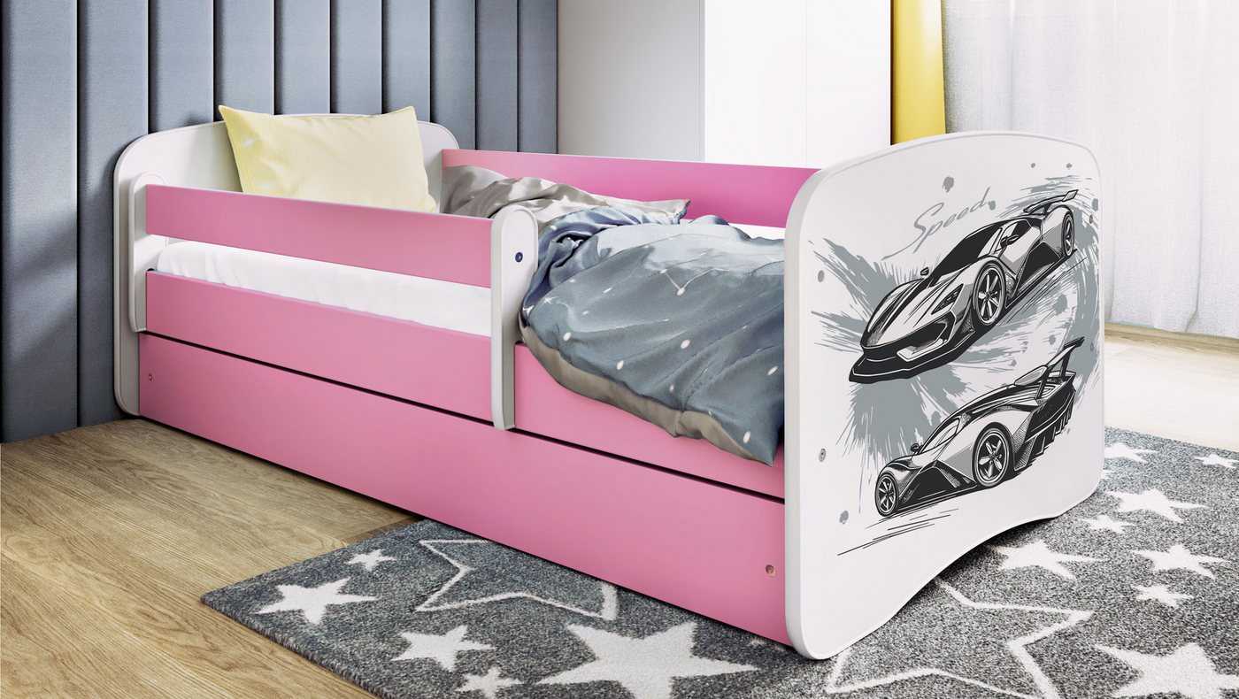 Raumhirsch Furniture Kinderbett 70x140, 80x160, 80x180 cm - Komplettset mit Schublade (Bett für Jungs, Einzelbett für Kinder 2–12 Jahre mit Rausfallschutz), verschiedene Farben & Designs von Raumhirsch Furniture