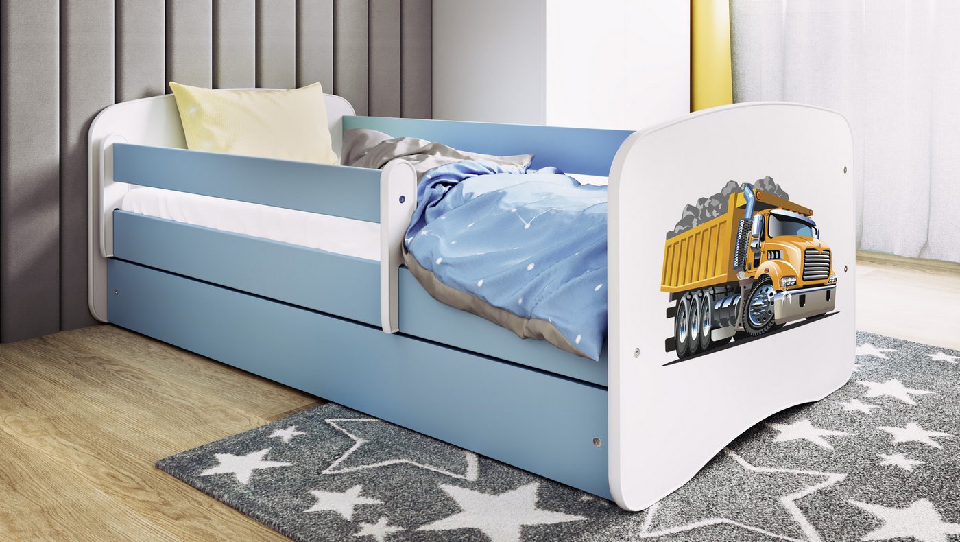 Raumhirsch Furniture Kinderbett 70x140, 80x160, 80x180 cm - Komplettset mit Schublade (Bett für Jungs, Einzelbett für Kinder 2–12 Jahre mit Rausfallschutz), verschiedene Farben & Designs von Raumhirsch Furniture