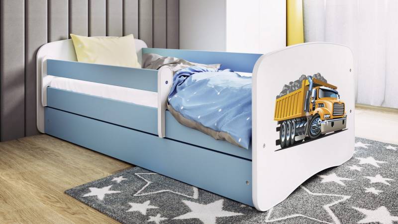 Raumhirsch Furniture Kinderbett 70x140, 80x160, 80x180 cm - Komplettset mit Schublade (Bett für Jungs, Einzelbett für Kinder 2–12 Jahre mit Rausfallschutz), verschiedene Farben & Designs von Raumhirsch Furniture