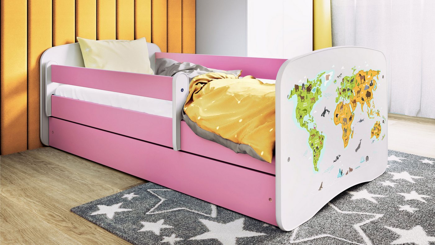 Raumhirsch Furniture Kinderbett 70x140, 80x160, 80x180 cm - Komplettset mit Schublade (Bett für Jungs, Einzelbett für Kinder 2–12 Jahre mit Rausfallschutz), verschiedene Farben & Designs von Raumhirsch Furniture