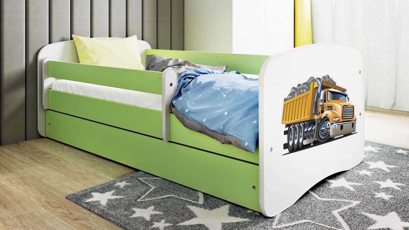 Raumhirsch Furniture Kinderbett 70x140, 80x160, 80x180 cm - Komplettset mit Schublade (Bett für Jungs, Einzelbett für Kinder 2–12 Jahre mit Rausfallschutz), verschiedene Farben & Designs von Raumhirsch Furniture