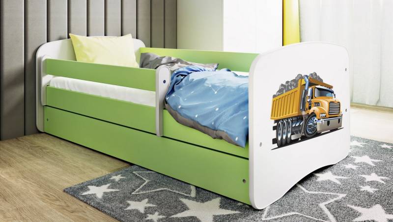 Raumhirsch Furniture Kinderbett 70x140, 80x160, 80x180 cm - Komplettset mit Schublade (Bett für Jungs, Einzelbett für Kinder 2–12 Jahre mit Rausfallschutz), verschiedene Farben & Designs von Raumhirsch Furniture
