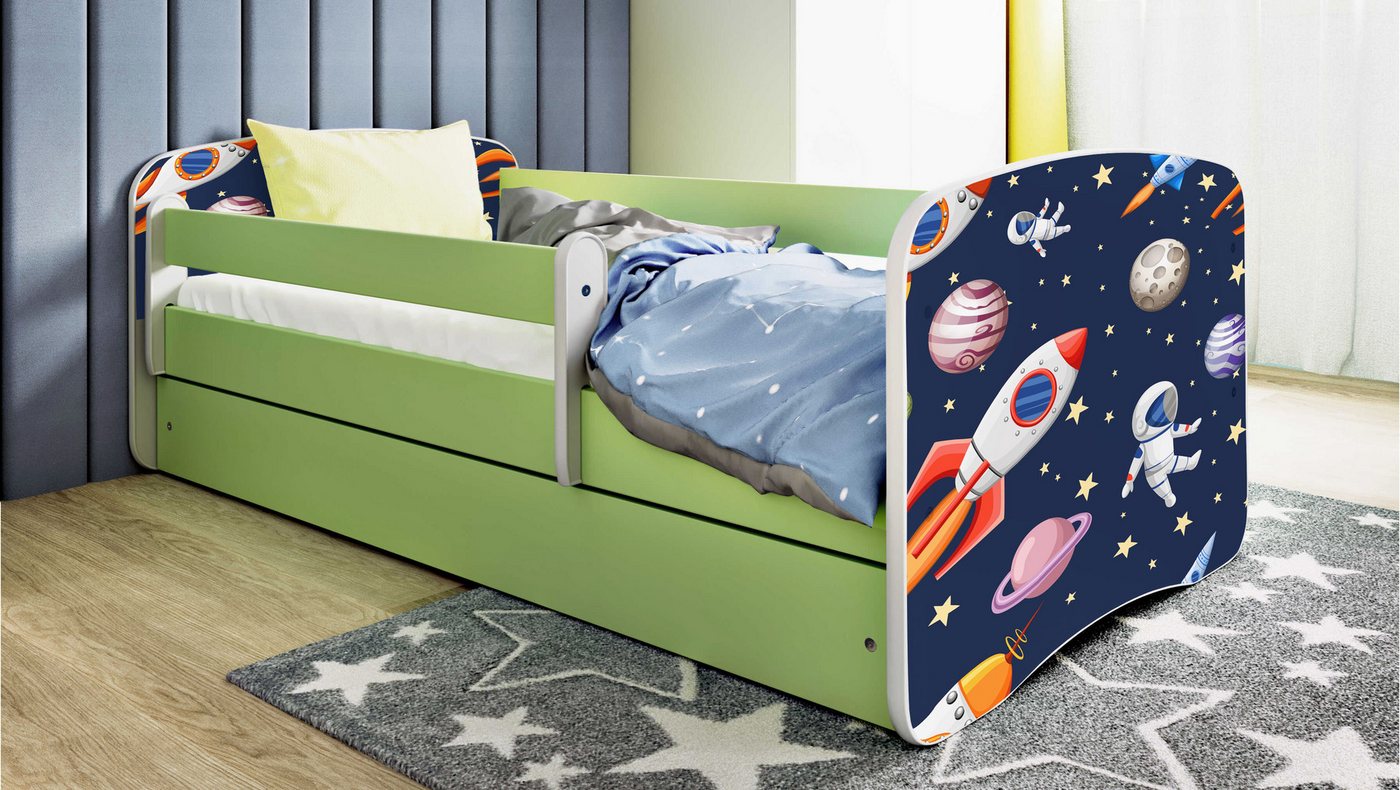 Raumhirsch Furniture Kinderbett 70x140, 80x160, 80x180 cm - Komplettset mit Schublade (Bett für Jungs, Einzelbett für Kinder 2–12 Jahre mit Rausfallschutz), verschiedene Farben & Designs von Raumhirsch Furniture