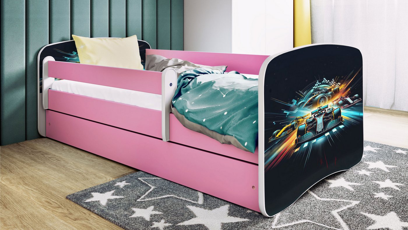 Raumhirsch Furniture Kinderbett 70x140, 80x160, 80x180 cm - Komplettset mit Schublade (Bett für Jungs, Einzelbett für Kinder 2–12 Jahre mit Rausfallschutz), verschiedene Farben & Designs von Raumhirsch Furniture