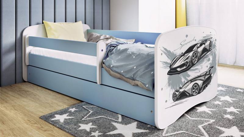 Raumhirsch Furniture Kinderbett 70x140, 80x160, 80x180 cm - Komplettset mit Schublade (Bett für Jungs, Einzelbett für Kinder 2–12 Jahre mit Rausfallschutz), verschiedene Farben & Designs von Raumhirsch Furniture