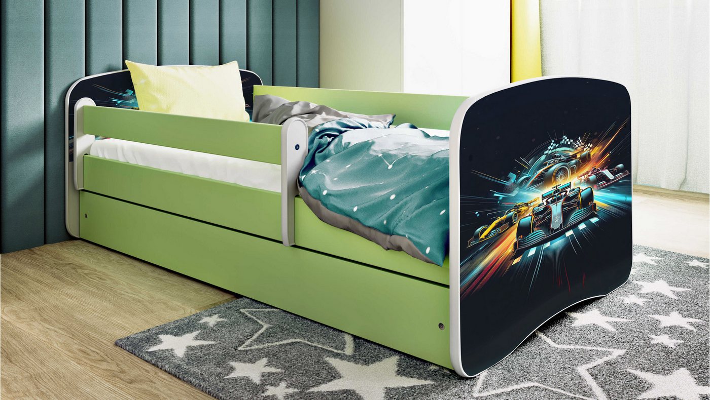 Raumhirsch Furniture Kinderbett 70x140, 80x160, 80x180 cm - Komplettset mit Schublade (Bett für Jungs, Einzelbett für Kinder 2–12 Jahre mit Rausfallschutz), verschiedene Farben & Designs von Raumhirsch Furniture