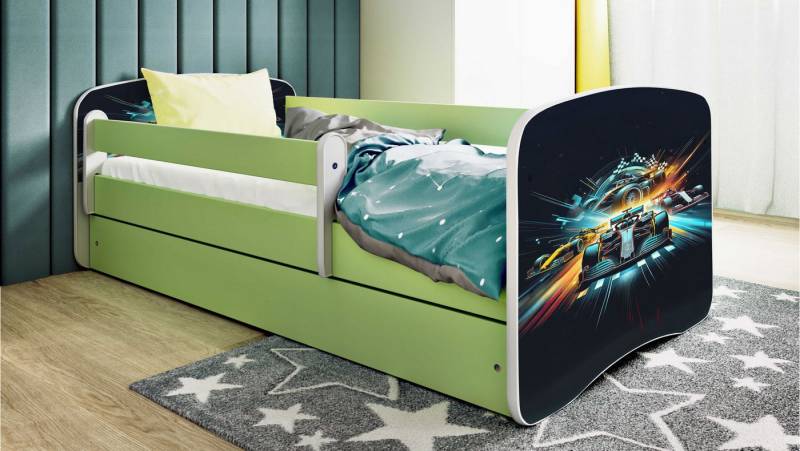 Raumhirsch Furniture Kinderbett 70x140, 80x160, 80x180 cm - Komplettset mit Schublade (Bett für Jungs, Einzelbett für Kinder 2–12 Jahre mit Rausfallschutz), verschiedene Farben & Designs von Raumhirsch Furniture