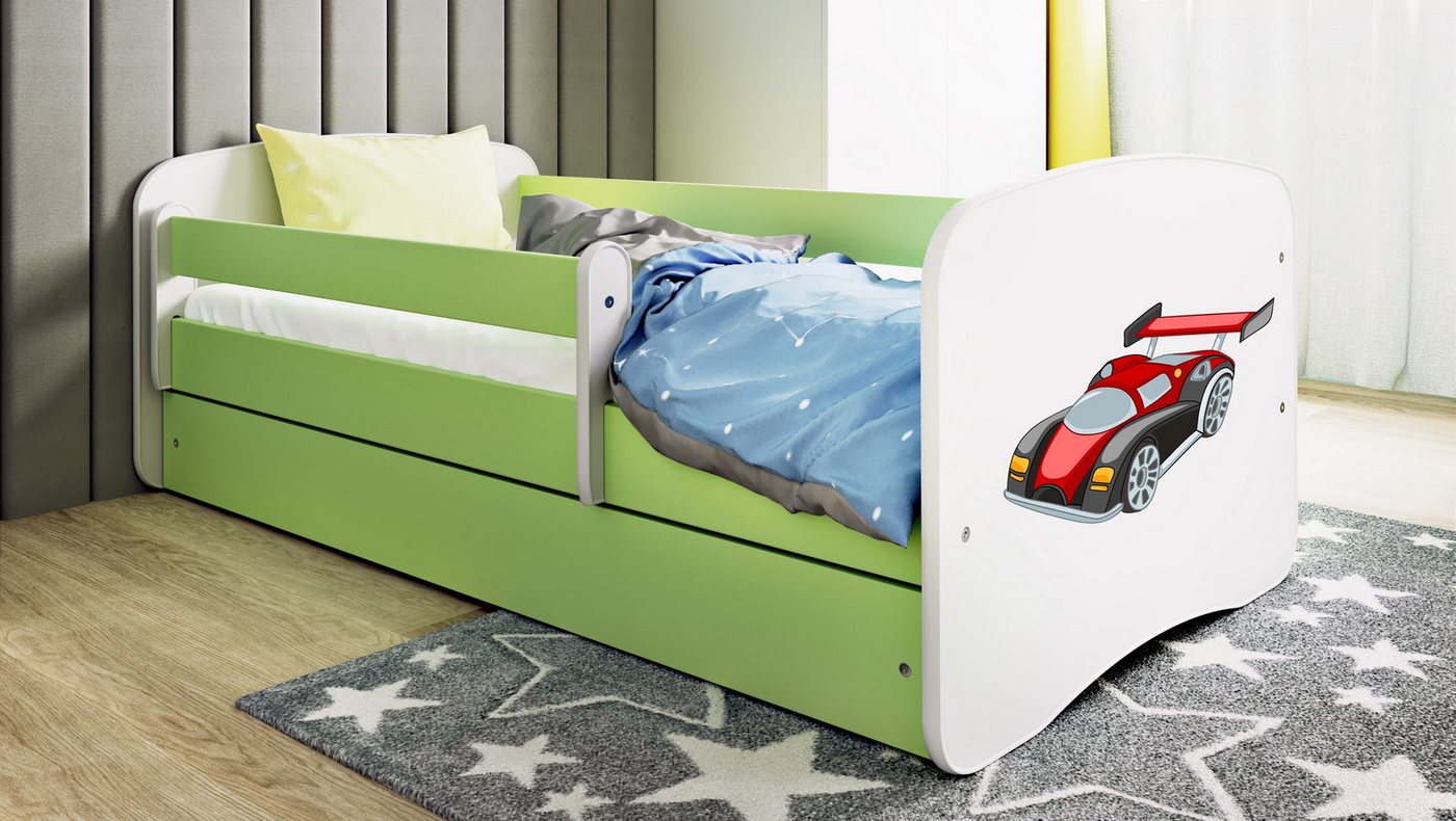 Raumhirsch Furniture Kinderbett 70x140, 80x160, 80x180 cm - Komplettset mit Schublade (Bett für Mädchen, Einzelbett für Kinder von 2-12 Jahren, Rausfallschutz und Lattenrost), verschiedene Farben & Designs von Raumhirsch Furniture