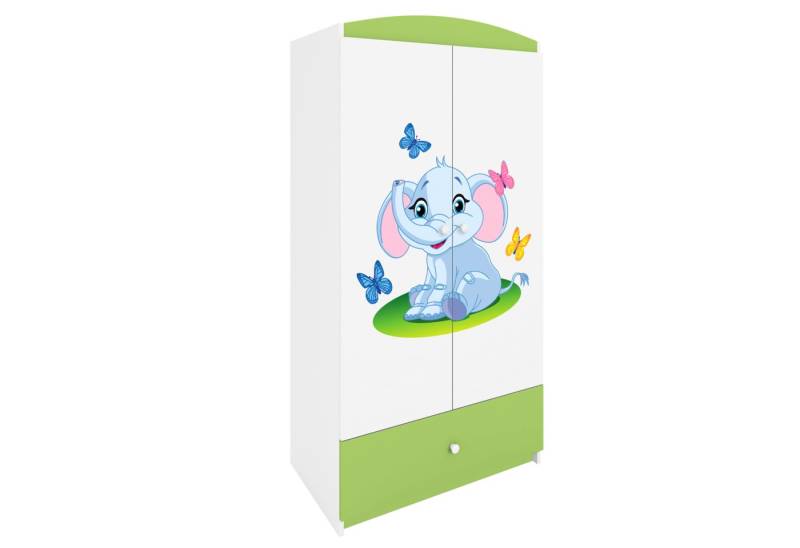Raumhirsch Furniture Kinderkleiderschrank Babydreams Drehtürenschrank Kleiderschrank Elefant Grün von Raumhirsch Furniture