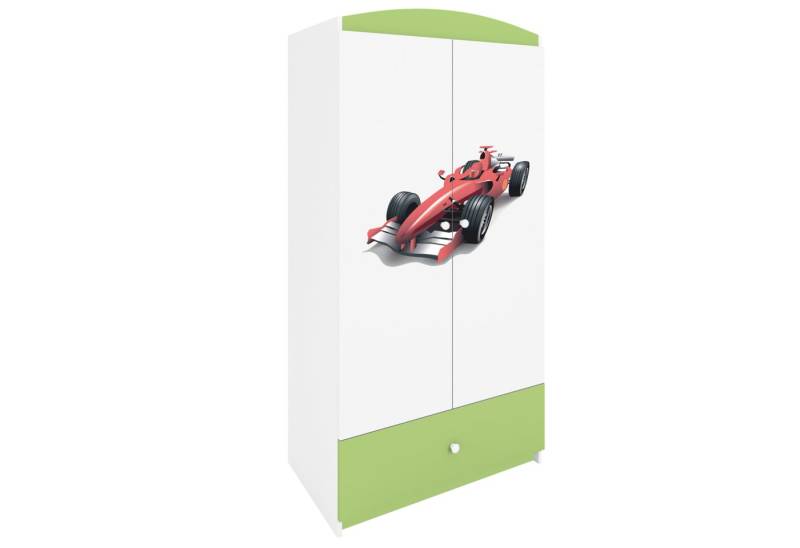 Raumhirsch Furniture Kinderkleiderschrank Babydreams Drehtürenschrank Kleiderschrank Formel 1 Grün von Raumhirsch Furniture