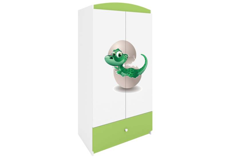 Raumhirsch Furniture Kinderkleiderschrank Babydreams Drehtürenschrank Kleiderschrank Kleiner Dino Grün von Raumhirsch Furniture