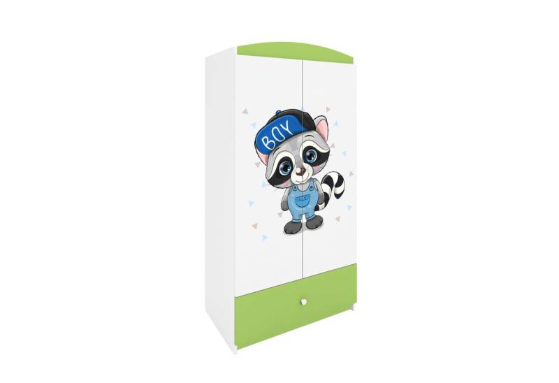 Raumhirsch Furniture Kinderkleiderschrank Babydreams Drehtürenschrank Kleiderschrank Waschbär Grün von Raumhirsch Furniture