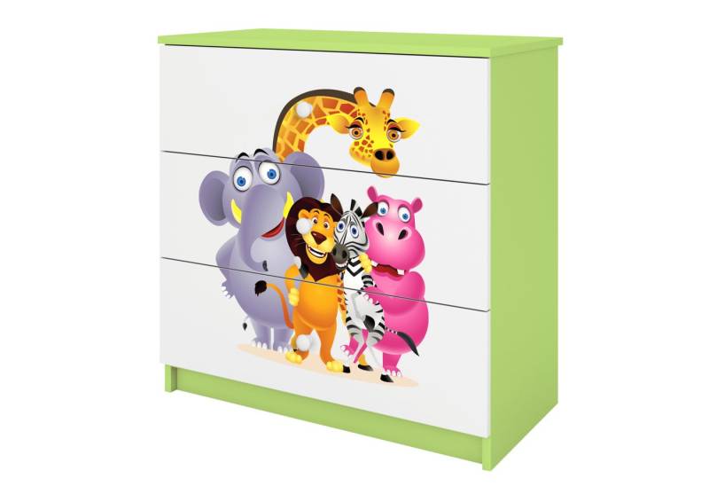 Raumhirsch Furniture Kinderregal Kinderkommode mit Tiermotiven, Spielzeugregal mit Schubladen - Kinderzimmermöbel, stabile Konstruktion, kindgerecht, verschiedene Farben & Designs von Raumhirsch Furniture