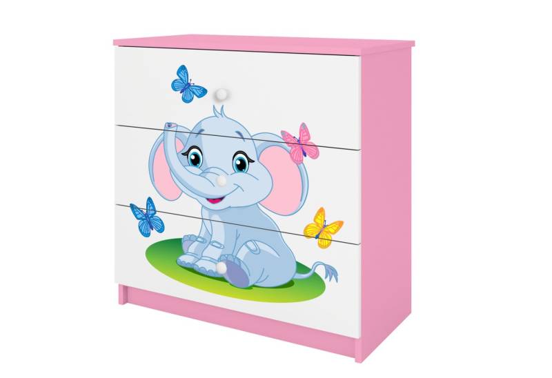 Raumhirsch Furniture Kommode Kinderkommode mit Schubladen Elefant in der Farbe Rosa Babydreams von Raumhirsch Furniture