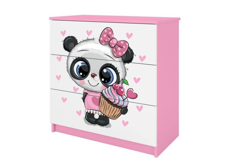 Raumhirsch Furniture Kommode Kinderkommode mit Schubladen Panda in der Farbe Rosa Babydreams von Raumhirsch Furniture