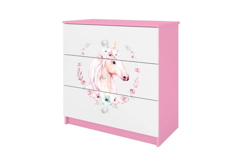 Raumhirsch Furniture Kommode Kinderkommode mit Schubladen Pferd in der Farbe Rosa Babydreams von Raumhirsch Furniture