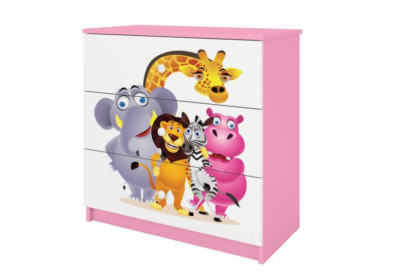 Raumhirsch Furniture Kommode Kinderkommode mit Schubladen ZOO in der Farbe Rosa Babydreams von Raumhirsch Furniture