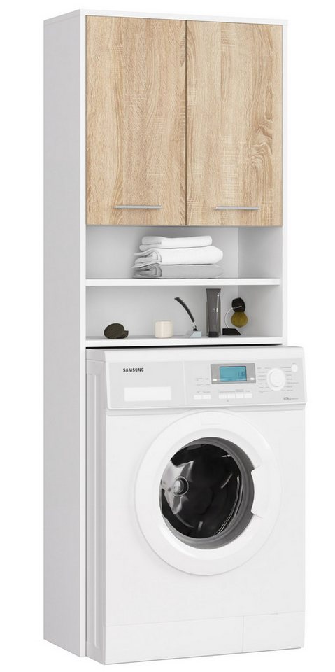 Raumhirsch Furniture Waschmaschinenumbauschrank mit zwei Türen, 64 × 30 × 190 cm Raumhirsch Furniture Waschmaschinenumbauschrank mit zwei Türen, 64 × 30 × 190 cm von Raumhirsch Furniture