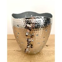 Raumstil Design Windlicht Neu Vernickelt Gehämmert Natursteinsplitter 19cm Hoch Raumstil Design Windlicht Neu Vernickelt Gehämmert Natursteinsplitter 19cm Hoch von Raumstil