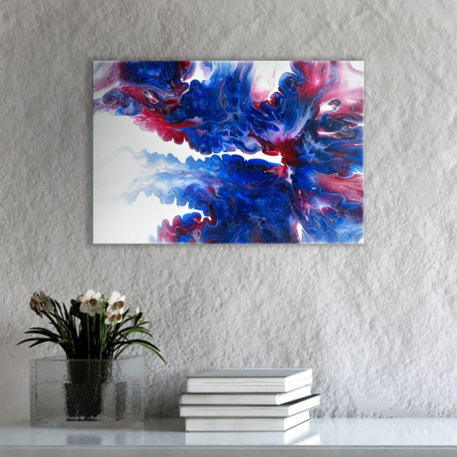 Acryl Pouring Bild 60x40cm "Red Infusion" Unikat - Raumzutaten.de | Online Shop von Raumzutaten