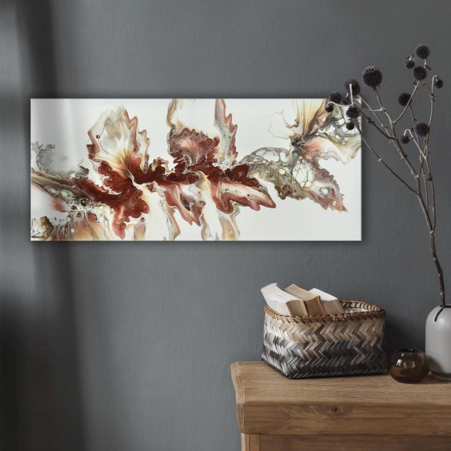 Acryl Pouring Bild 70x30cm "Sepia Flow" Unikat - Raumzutaten.de | Online Shop von Raumzutaten